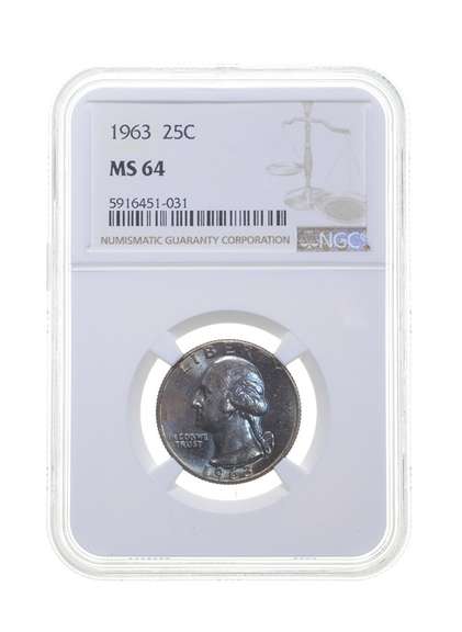 MS64 1963 Washington Quarter - Graded NGC