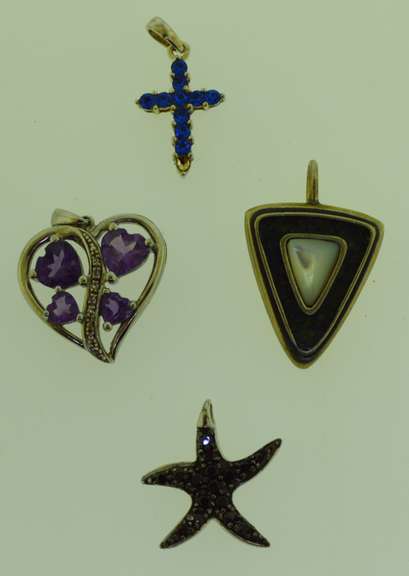 Sterling Silver Mixed Charm Pendant Lot