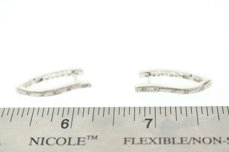 Ever So Slightly S Diamond Earrings in 18KT White Gold