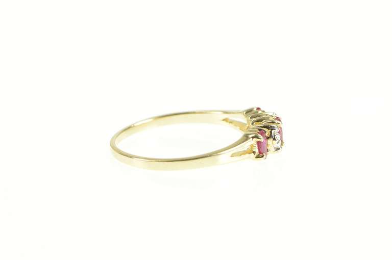 10K Yellow Gold Marquise Ruby Diamond Accent Statement Ring
