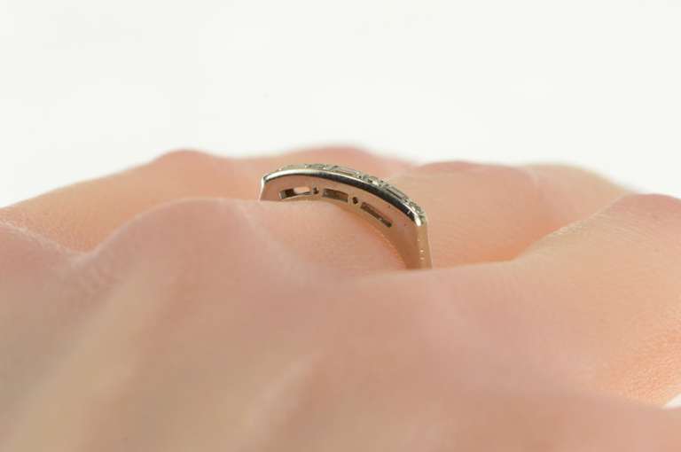 14K White Gold 0.23 Ctw Baguette VS Diamond Wedding Band Ring