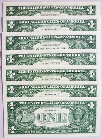 (7) Superb Crisp 1957 $1 Silver Certificates-Consecutive!