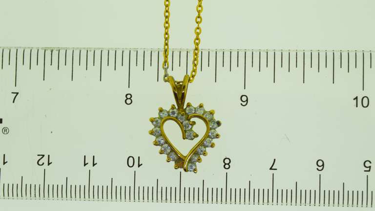 Sterling Silver Gold Tone Heart Necklace