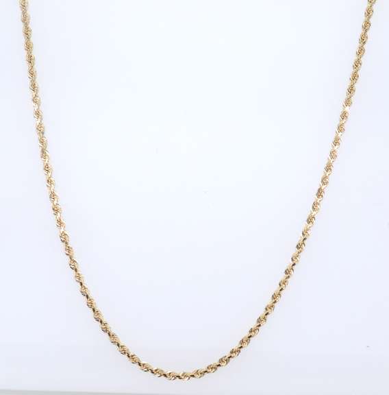 Simple Yellow Gold Rope Chain Necklace