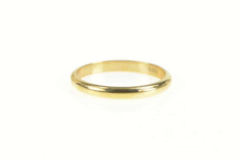 14K Yellow Gold Rounded 2.5mm Classic Simple Wedding Band Ring