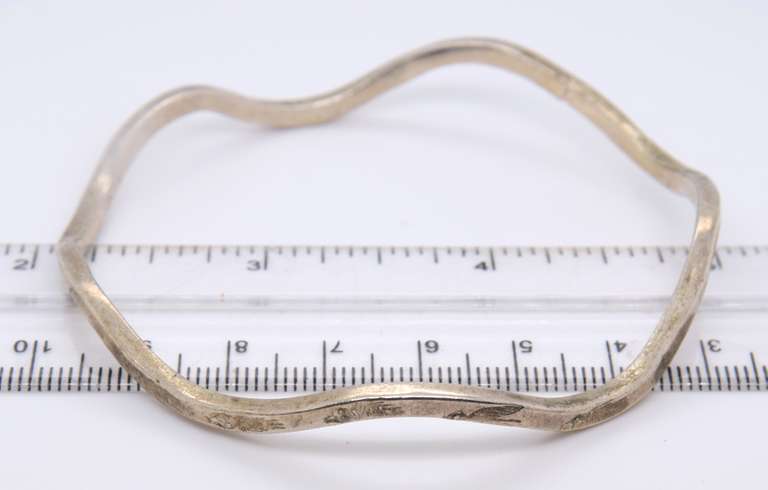 Sterling Silver Weavy Bangle Bracelet