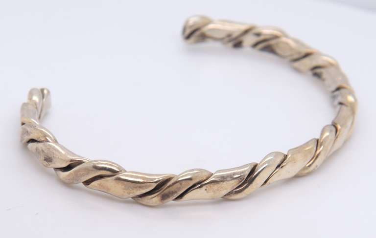 Vintage Sterling Silver Signed Cuff Bangle