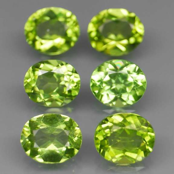 Ravishing 7.38ct untreated lime green Peridot set