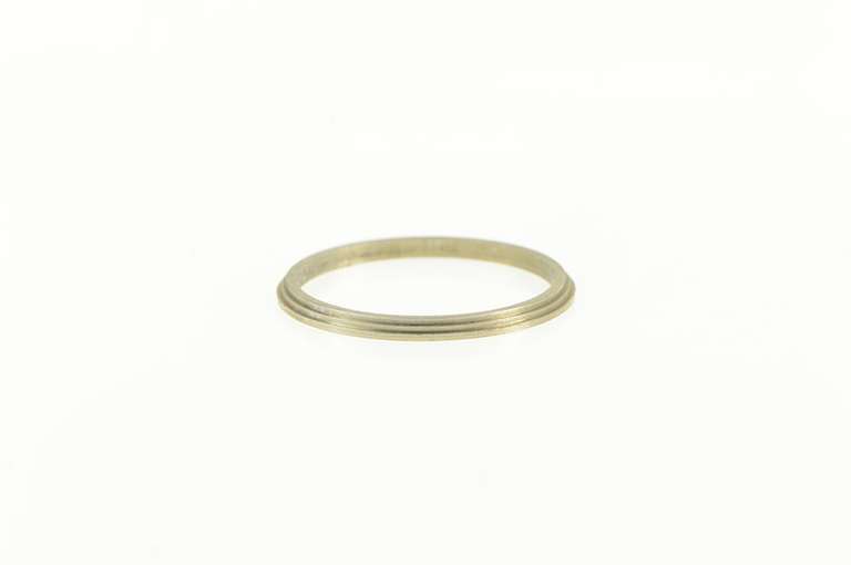 14K White Gold Grooved Stackable Band Vintage NOS 1950's Ring