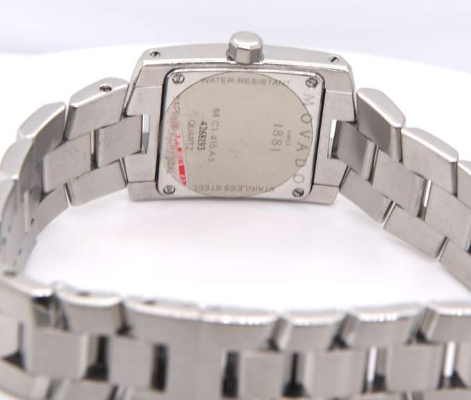 Movado Black Diamond Stainless Steel Elio 22mm Watch