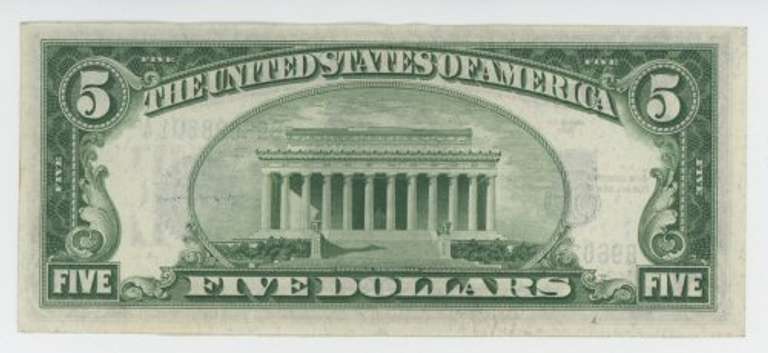 Near Gem Crisp Uncirculated 1934 $5 Silver Certificate note