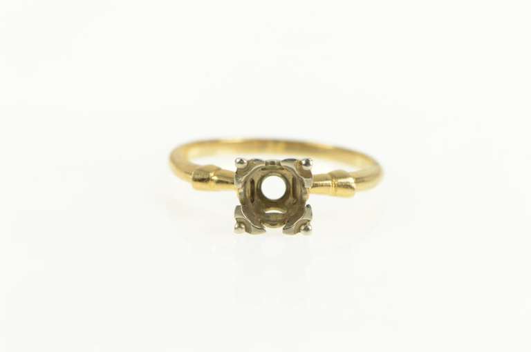 14K Yellow Gold Vintage NOS 1950's 3.5mm Engagement Setting Ring