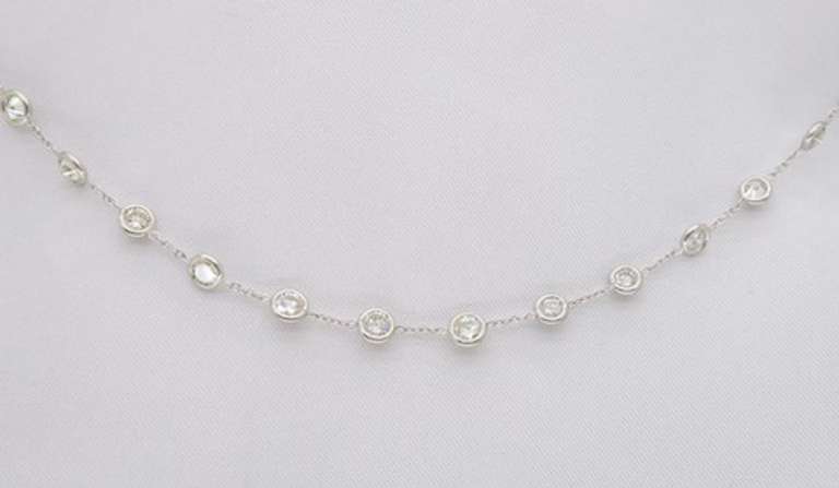 Platinum Diamonds By The Yard Necklace