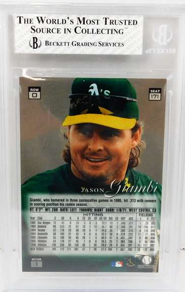 Jason Giambi 1997 Graded 8MT Flair Baseball Card