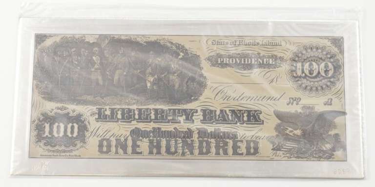 Liberty Bank Providence RI Sterling Silver Art Bar .925 148.6g