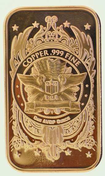 Buffalo Nickel 1 oz .999 Fine Copper Bar