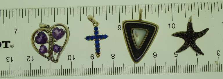 Sterling Silver Mixed Charm Pendant Lot
