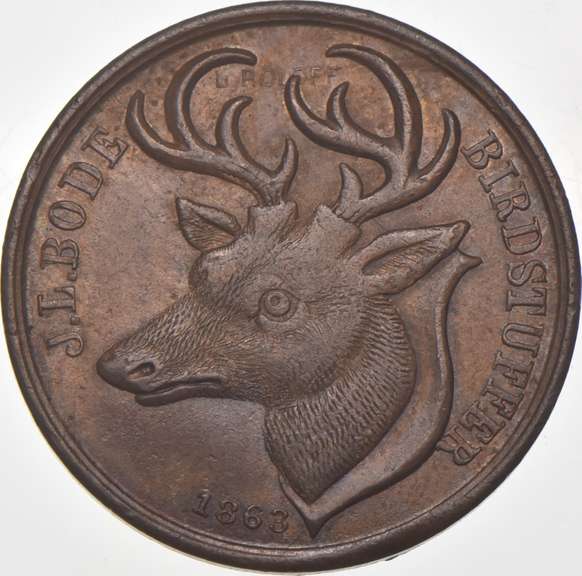 1863 Bohemian Fancy Glass Work Civil War Token NY 630H