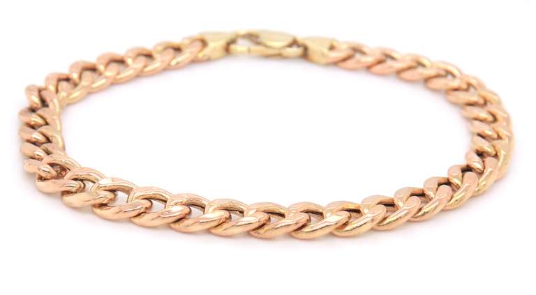 Simple Yellow Gold Curb Link Bracelet