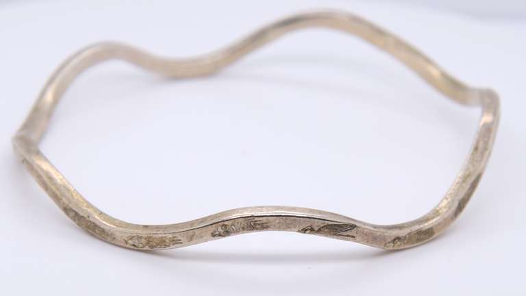 Sterling Silver Weavy Bangle Bracelet