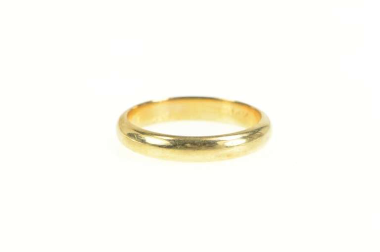14K Yellow Gold 3.7mm Rounded Classic Wedding Band Ring