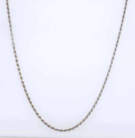 Vintage Italian Sterling Silver Rope Chain Necklace