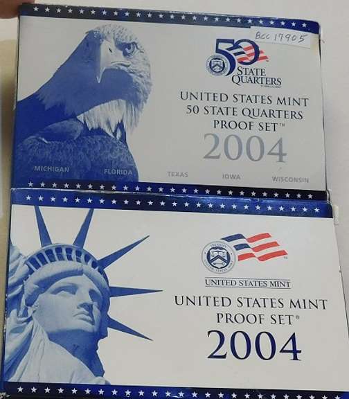 2 sets:  2004 PRF State Qtrs & 2004 PRF Set  NOTE: The US Mint is now charging $32 for current non-Silver PROOF Sets.