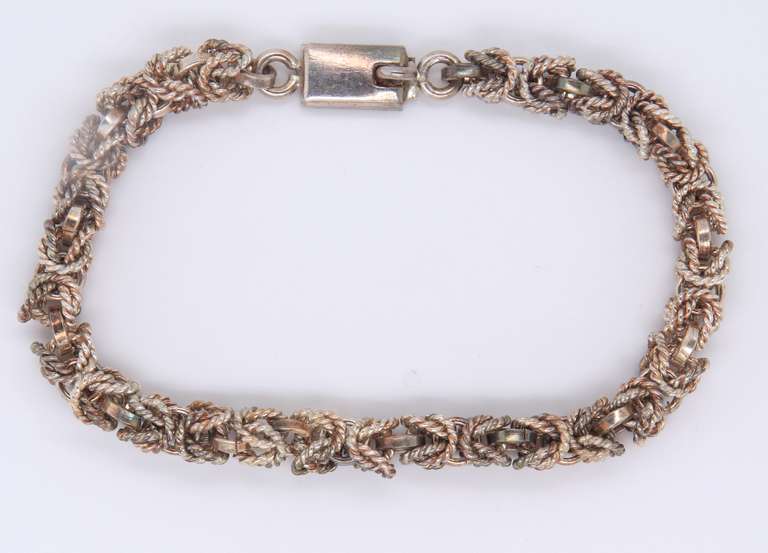 Group Lot of 2 Vintage Sterling Silver Fancy Link Bracelets