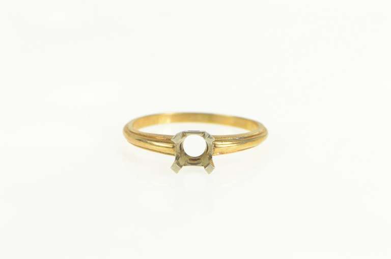 14K Yellow Gold Vintage NOS 1950's 4.9mm Engagement Setting Ring