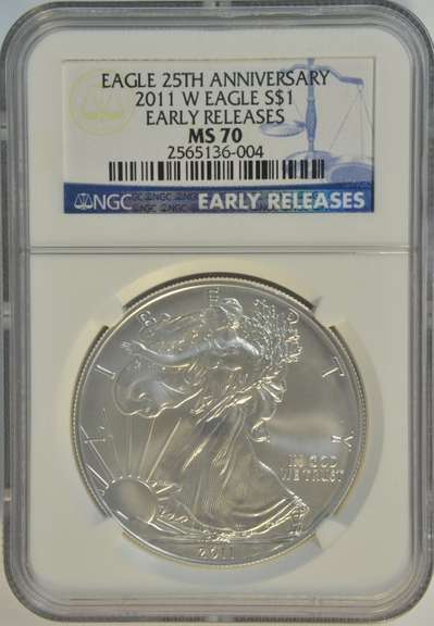 Perfect NGC MS70 graded 2011-W Early Releases $1. NGC MS70