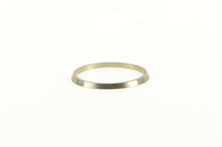 14K White Gold 1.3mm Grooved Stackable Vintage NOS 1950's Ring