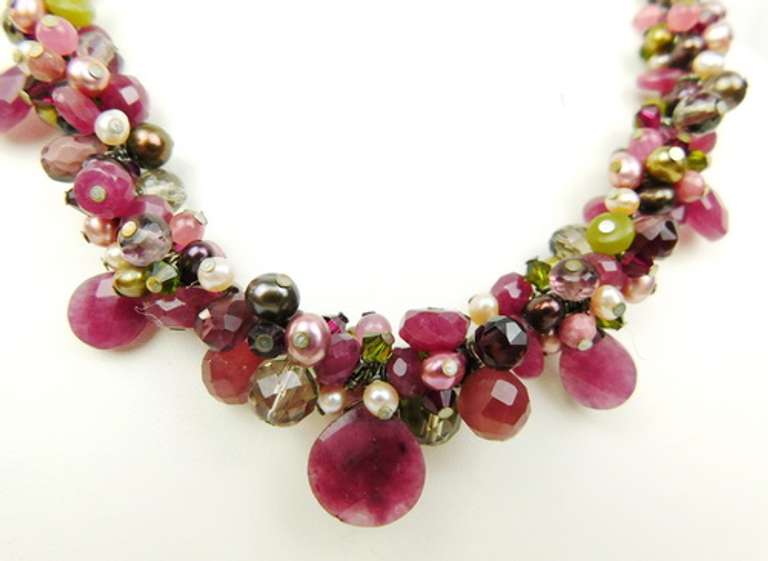 Beautiful Necklace of Tourmalines & Gemstones