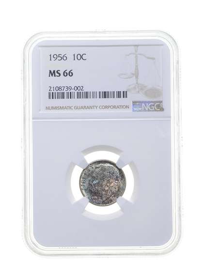 MS66 1956 Roosevelt Dime - Graded NGC