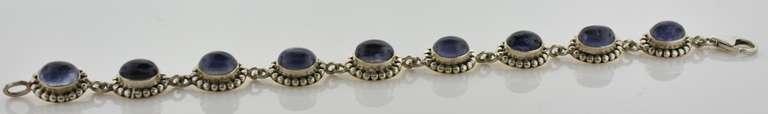 Sterling Silver Bracelet With Blue Stones