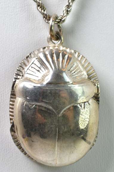 Sterling Silver Scarab Necklace