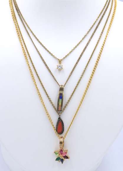 Group Lot of 4 Sterling Silver Necklaces