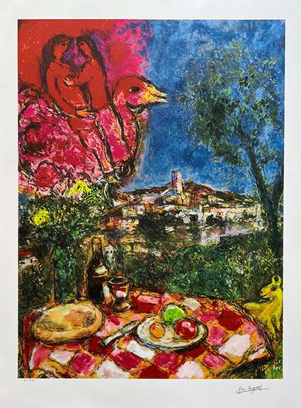 Marc Chagall, LOVERS OVER CITY