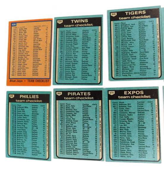 10 Topps 1980 Team Checklists Baseball Cards