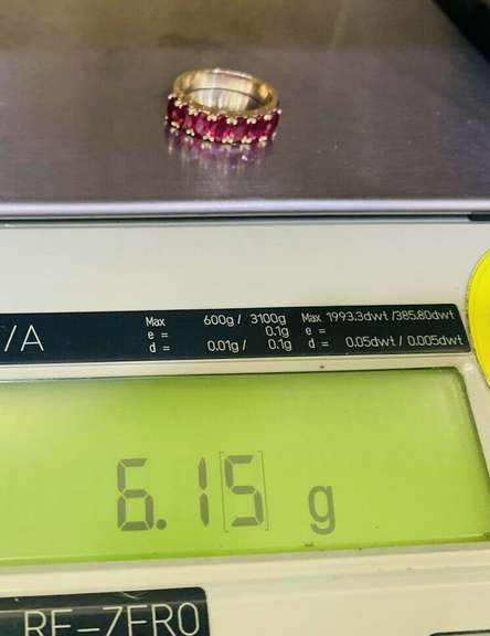 14kt Solid Yellow Gold & Ruby Band Ring