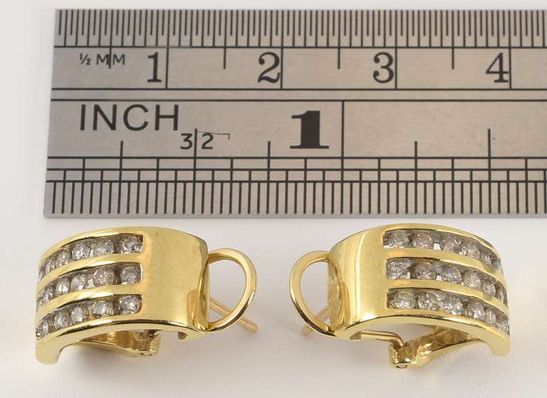 Easy to Wear Omega Back Diamond Earrings