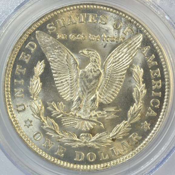 Nearly Gem BU 1921 Morgan Silver Dollar. PCGS MS64