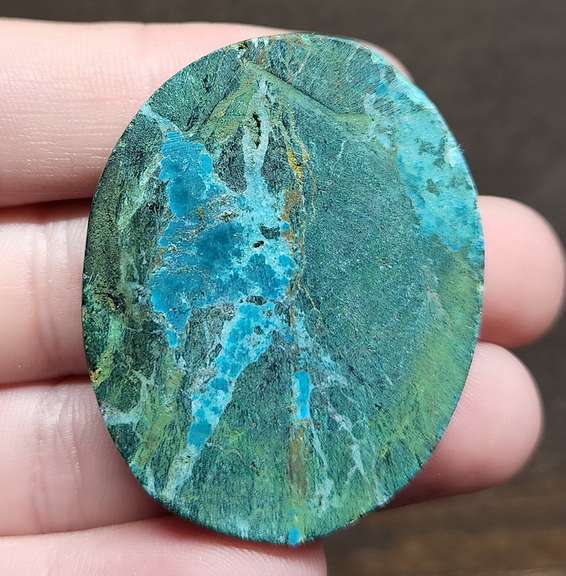 Striking well marbled 92.5ct Turquoise cabochon