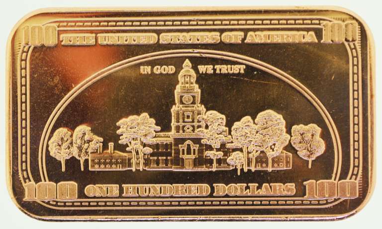Benjamin Franklin of 1 oz .999 Copper Bars