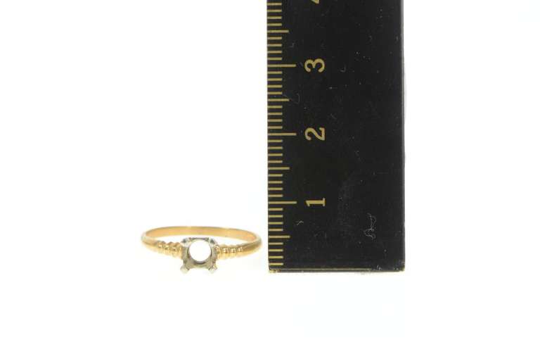 14K Yellow Gold Vintage NOS 1950's Setting 4.5mm Engagement Ring