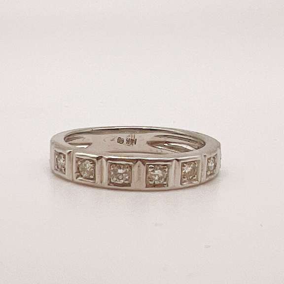 14kt White Gold & Diamond Band Ring