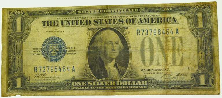 1926-A $1 Silver Certificate Blue Seal US Currency Note Bill