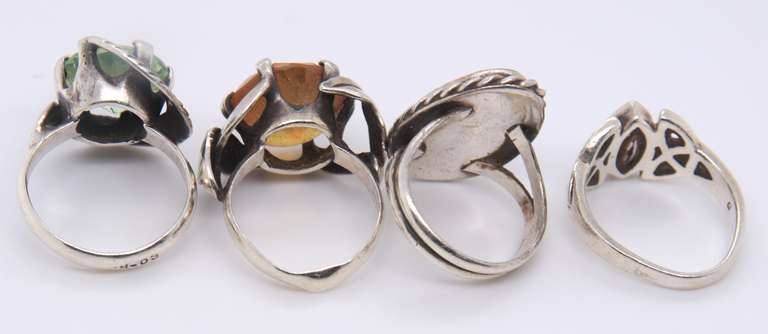 Group Lot of 4 Sterling Silver Rings