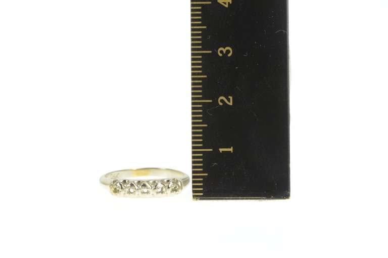 14K White Gold Vintage NOS 1950's Wedding Band Setting Ring