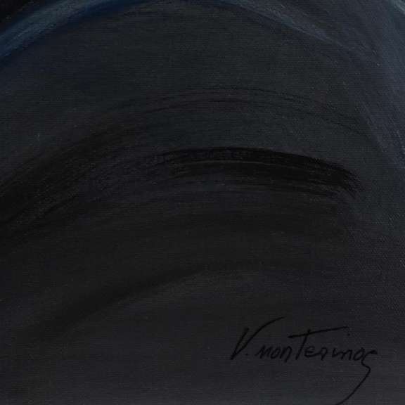 Original painting on canvas, hand signed Montesinos Original Untitled