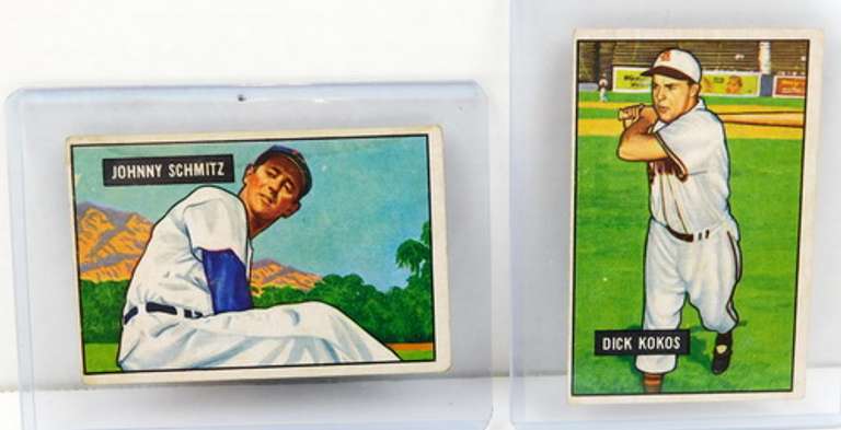 2 Bowman 1951 Baseball Cards